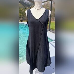 Habitat Clothes To Live In Black "Olivia"Asymetrical Tank Midi Dress Size Small